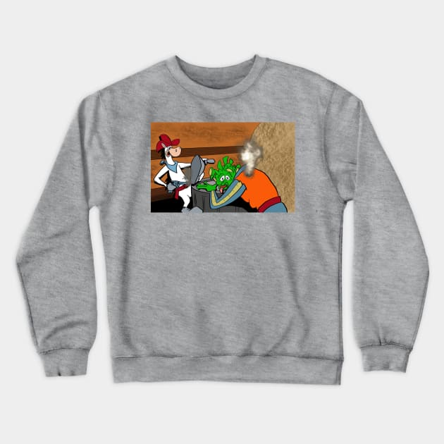 Quick Draw shot first Crewneck Sweatshirt by TechnoRetroDads